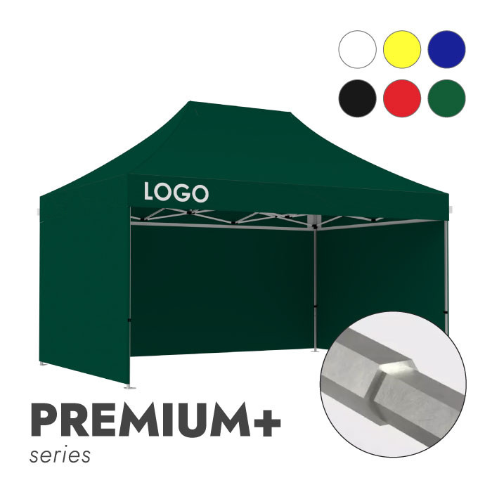 Reklāmas telts 3x4,5 izvēlētā krāsā Zeltpro Premium+ ar 4 sienām un 1 termo uzlīmi uz jumta sāniem