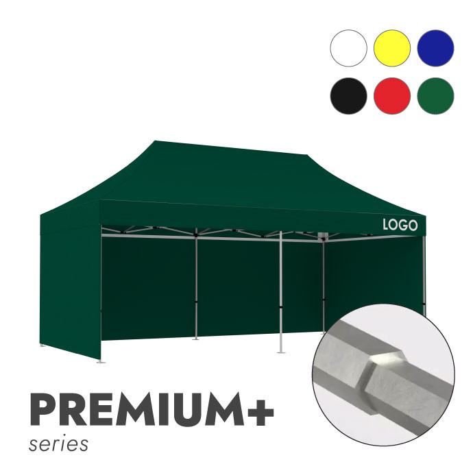 Reklāmas telts 3x6 izvēlētā krāsā Zeltpro Premium+ ar 4 sienām un 1 termo uzlīmi uz jumta sāniem