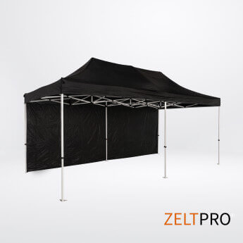 Pop up telts jumts un sienas (4 gab.) komplekts 3x6 Melna Zeltpro PROFRAME