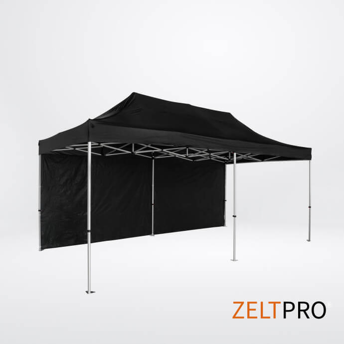Pop up telts jumts un sienas (4 gab.) komplekts 3x6 Melna Zeltpro TITAN