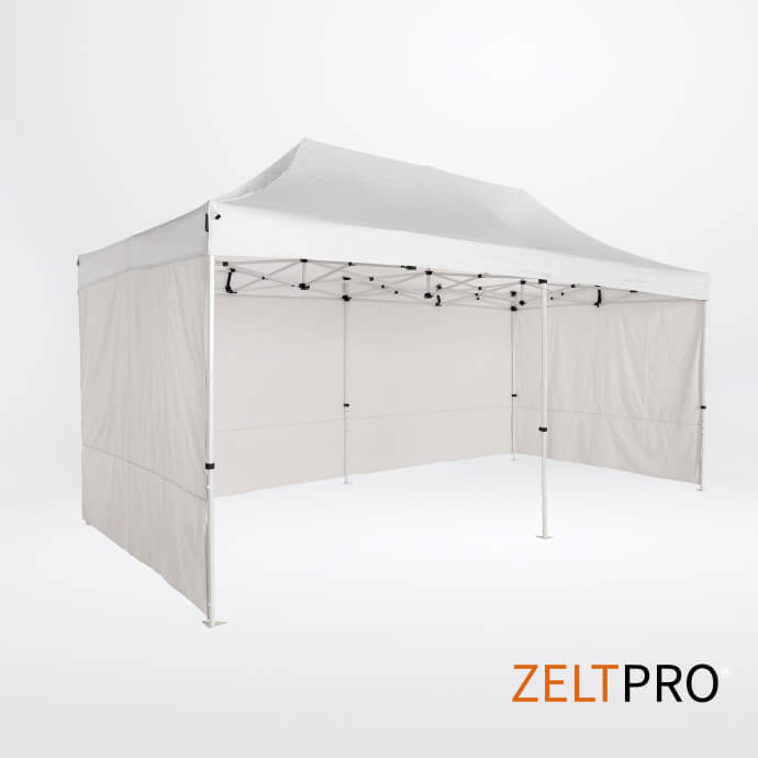 Pop up telts jumts un sienas (4 gab.) komplekts 3x6 Balta Zeltpro PROFRAME