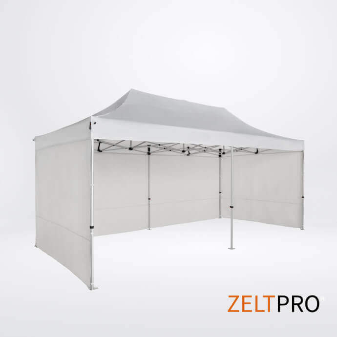 Pop up telts jumts un sienas (4 gab.) komplekts 3x6 Balta Zeltpro TITAN