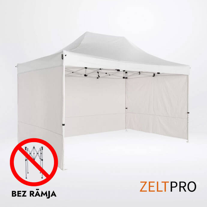 Pop up telts jumts un sienas (4 gab.) komplekts 3x4,5 Balta Zeltpro PROFRAME