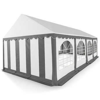 PVC Telts - Paviljons 4 x 8 Balts/Pelēks