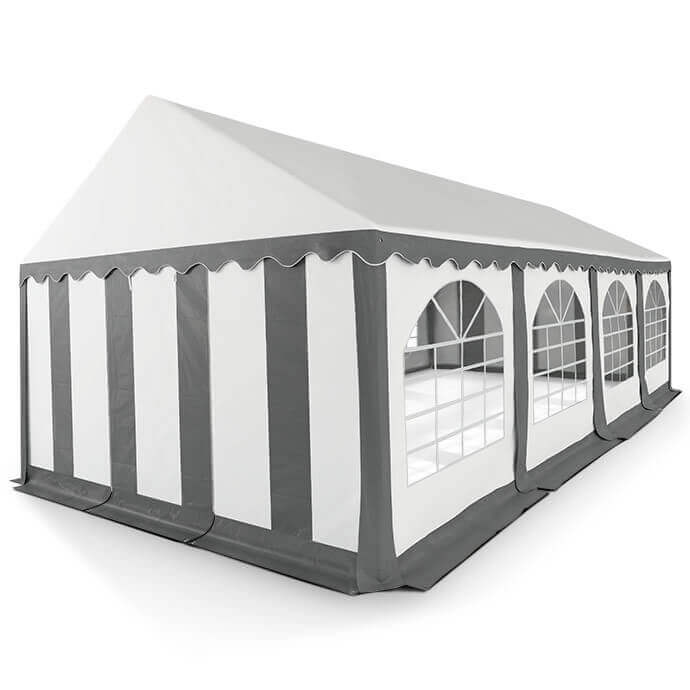 PVC Telts - Paviljons 4 x 8 Balts/Pelēks