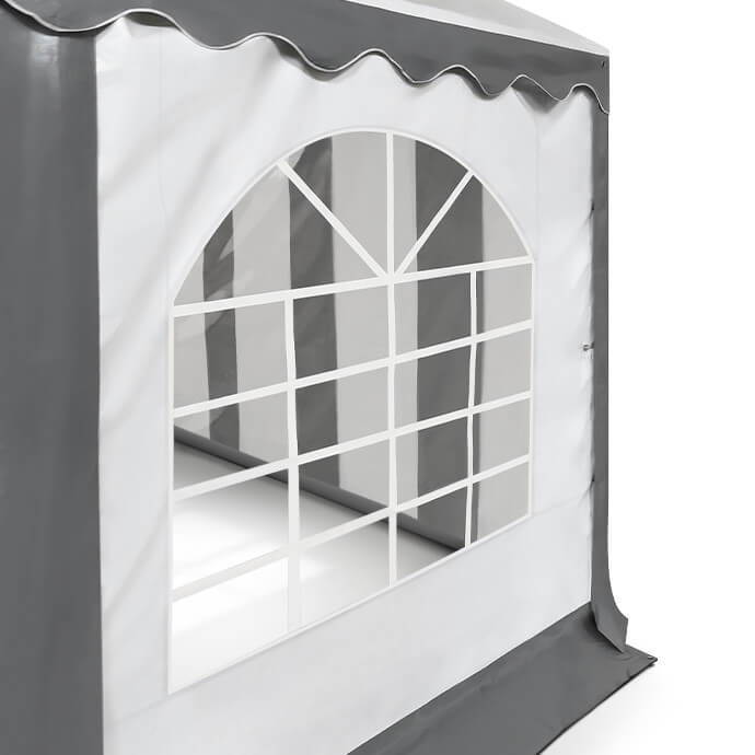 PVC Telts - Paviljons 4 x 8 Balts/Pelēks