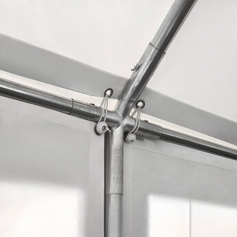 PVC Telts - Paviljons 4 x 8 Balts/Pelēks