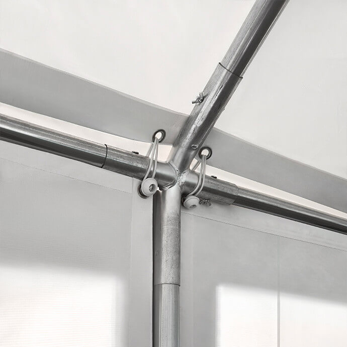 PVC Telts - Paviljons 4 x 8 Balts/Pelēks