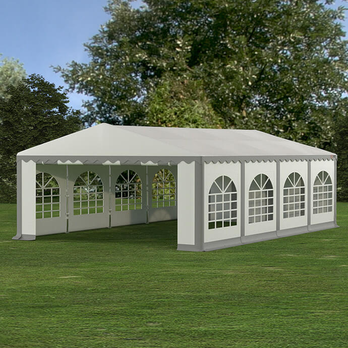 PVC Telts - Paviljons 5 x 8 Balts/Pelēks
