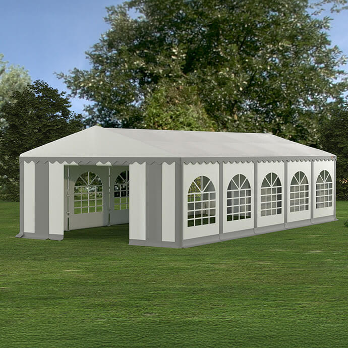 PVC Telts - Paviljons 5 x 10 Balts/Pelēks