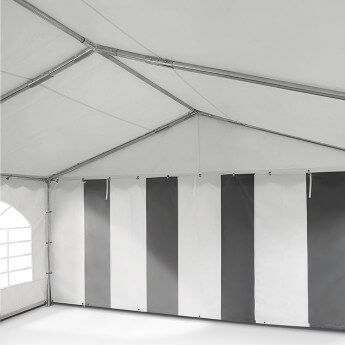 PVC Telts - Paviljons 5 x 10 Balts/Pelēks