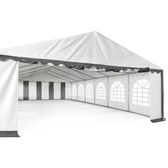 PVC Telts - Paviljons 6 x 12 Balts/Pelēks