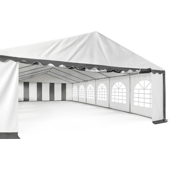 PVC Telts - Paviljons 6 x 12 Balts/Pelēks
