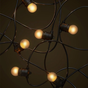 Āra virtene (LED lampiņas) 10 m Glow melna krāsa Matēta