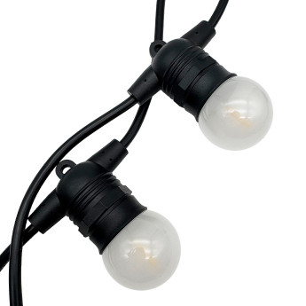 Āra virtene (LED lampiņas) 10 m Glow melna krāsa Matēta