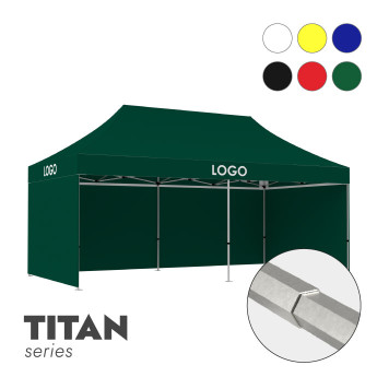 Reklāmas telts 3x6 izvēlētā krāsā Zeltpro TITAN ar 4 sienām un 3 termo uzlīmēm uz jumta sāniem