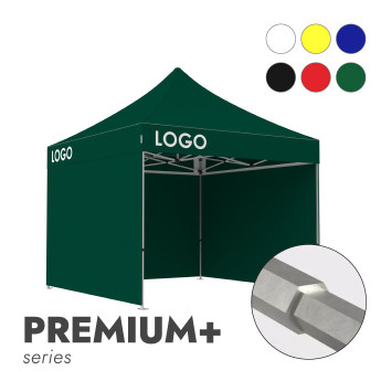 Reklāmas telts 3x3 izvēlētā krāsā Zeltpro Premium+ ar 4 sienām un 3 termo uzlīmēm uz jumta sāniem