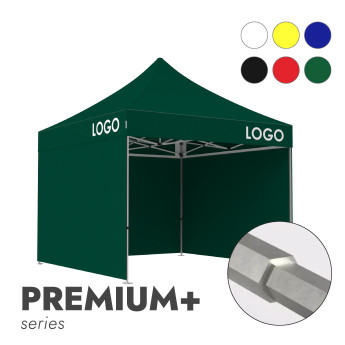 Reklāmas telts 3x3 izvēlētā krāsā Zeltpro Premium+ ar 4 sienām un 3 termo uzlīmēm uz jumta sāniem