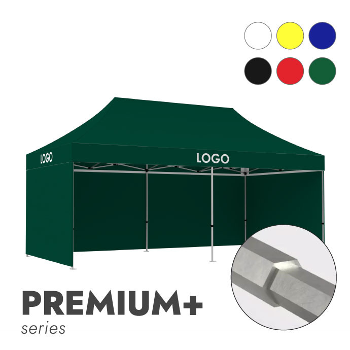 Reklāmas telts 3x6 izvēlētā krāsā Zeltpro Premium+ ar 4 sienām un 3 termo uzlīmēm uz jumta sāniem