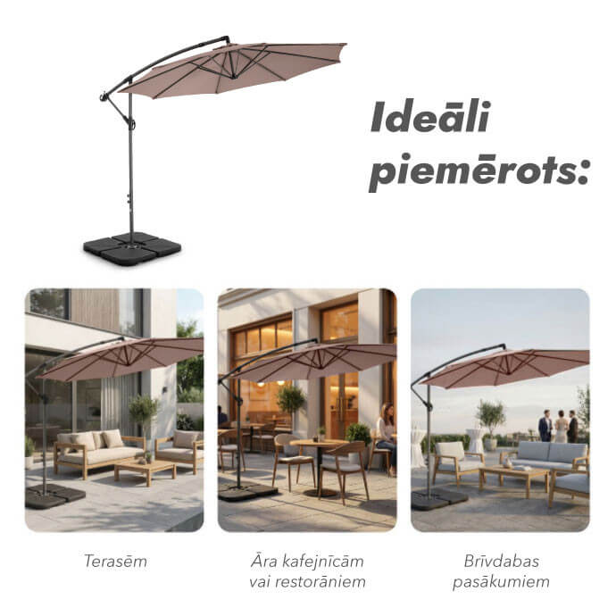 Saulessargs ar svara paliktni un pārvalku Select Taupes krāsā