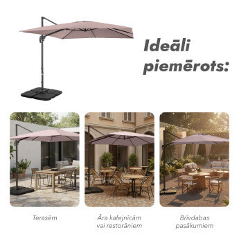 Saulessargs ar svara paliktni Solid un pārvalku Comfort Taupe krāsā