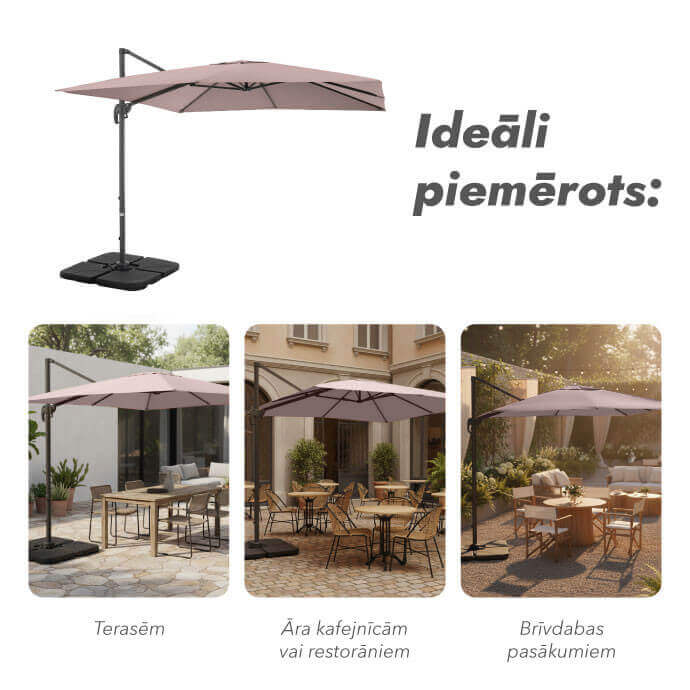 Saulessargs ar svara paliktni un pārvalku Comfort Taupe krāsā