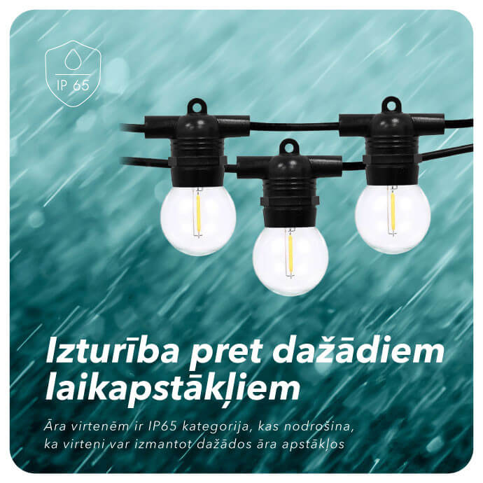 Āra virtene ar saules baterijām (LED) Glow