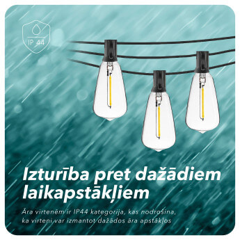 Āra virtene ar saules baterijām (LED) Retro