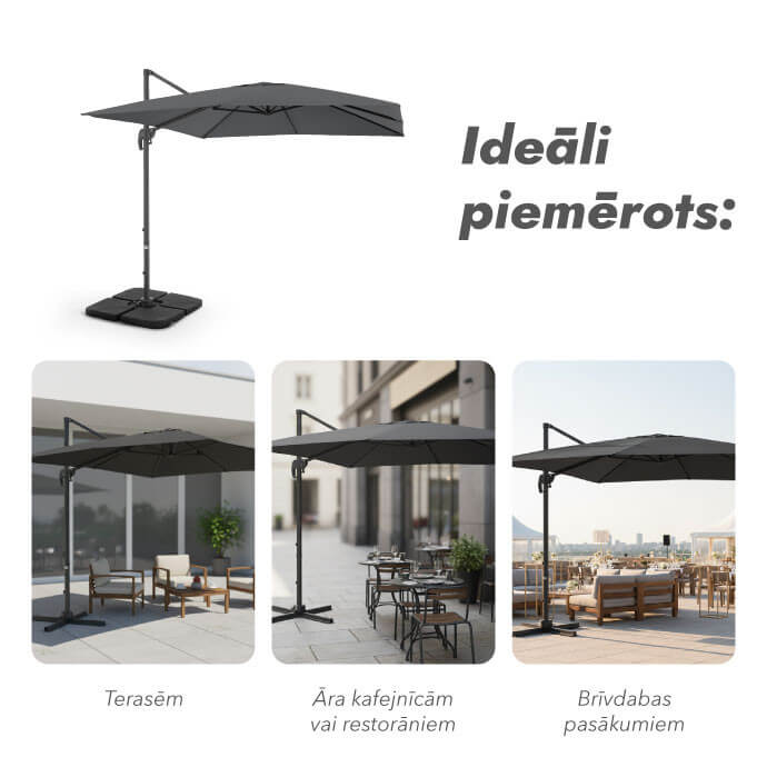 Saulessargs ar atsvara paliktni Comfort Antracīta krāsā