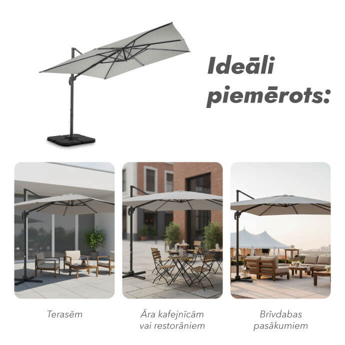 Saulessargs ar atsvara paliktni Comfort Gaiši pelēkā krāsā