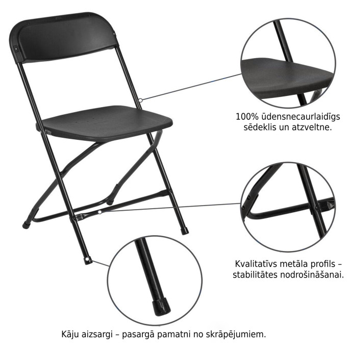 Saliekams krēsls “Europa” melns