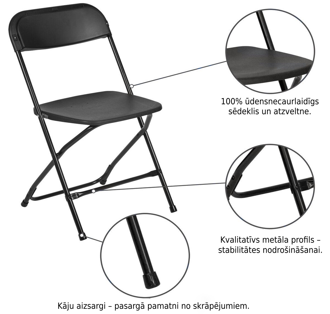 Saliekams krēsls “Europa” melns