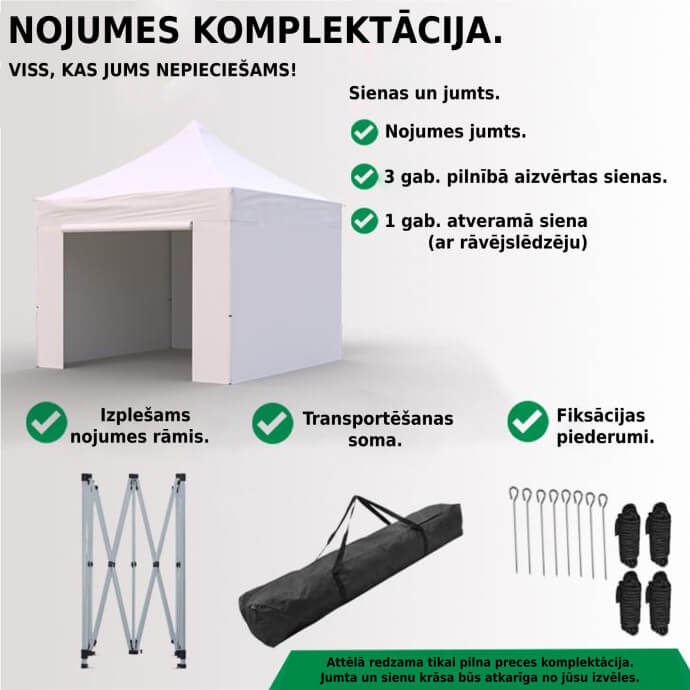 Tirdzniecības telts 3x3 Melna Zeltpro PREMIUM +