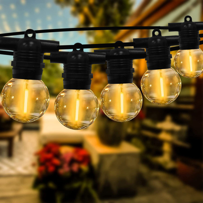 Āra virtene (LED lampiņas) 10 m Glow melna krāsa