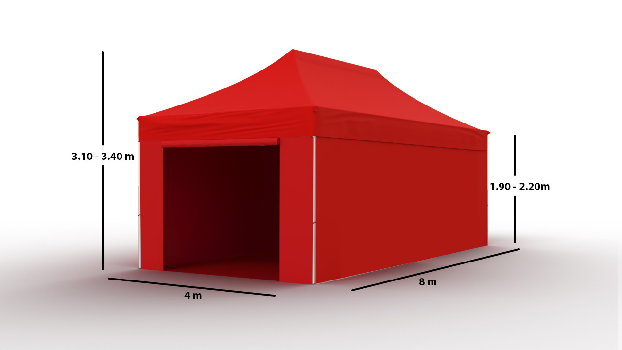 Tirdzniecības telts 4x8 Sarkana Zeltpro TITAN