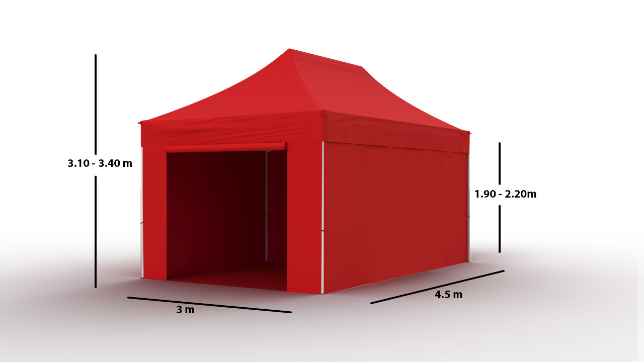 Tirdzniecības telts 3x4,5 Sarkana Zeltpro TITAN