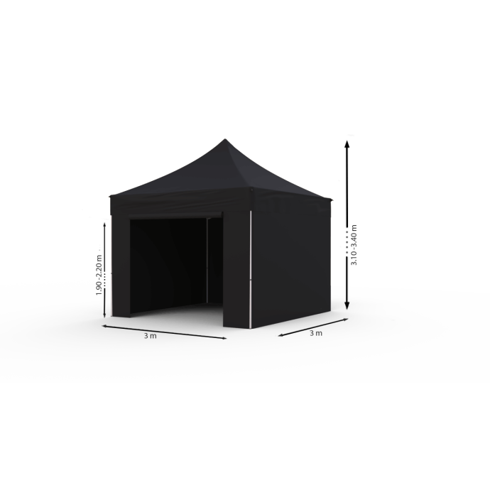 Tirdzniecības telts 3x3 Melna Zeltpro TITAN