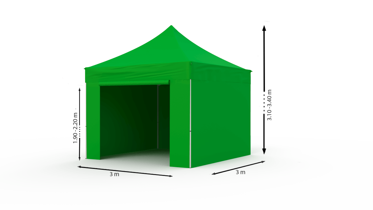 Tirdzniecības telts 3x3 Zaļa Zeltpro TITAN