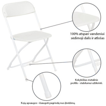 Saliekamo mēbeļu komplekts: Galds 240 balts, 10 krēsli Eiropa balti