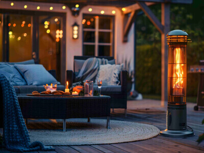 Dažādu terases apkures risinājumu salīdzinājums vasarai